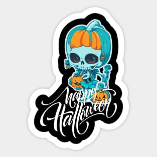 Funny Halloween Skeleton Sticker